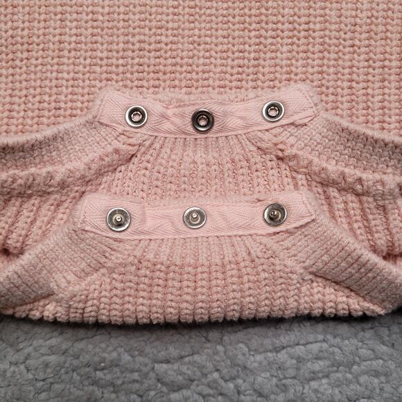 Grayson Mini One Piece 0-3M Girls Baby Pink Knit Amour Embroidered Crewneck - Picture 3 of 6